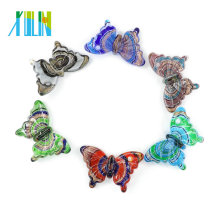 Handmade Glass Butterfly Murano Foil Lampwork Glass Pendants for necklace DIY 12pcs/box, MC0006